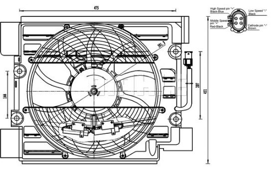 Obrázok Ventilátor kondenzátora klimatizácie MAHLE BEHR ACF23000S