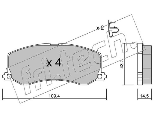 Obrázok Sada brzdových platničiek kotúčovej brzdy fri.tech.  4320