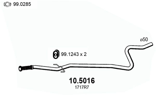 Obrázok Výfukové potrubie ASSO  105016