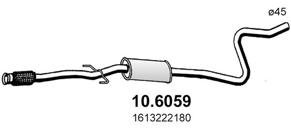 Obrázok Stredný tlmič výfuku ASSO  106059