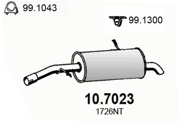 Obrázok Koncový tlmič výfuku ASSO  107023