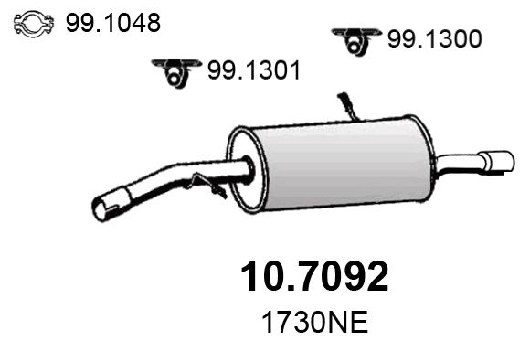 Obrázok Koncový tlmič výfuku ASSO  107092