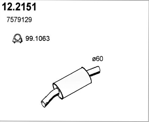 Obrázok Predný tlmič výfuku ASSO  122151