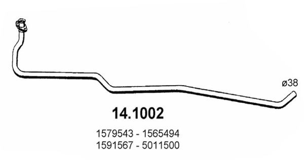 Obrázok Výfukové potrubie ASSO  141002