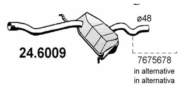 Obrázok Stredný tlmič výfuku ASSO  246009