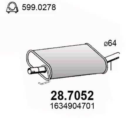 Obrázok Koncový tlmič výfuku ASSO  287052