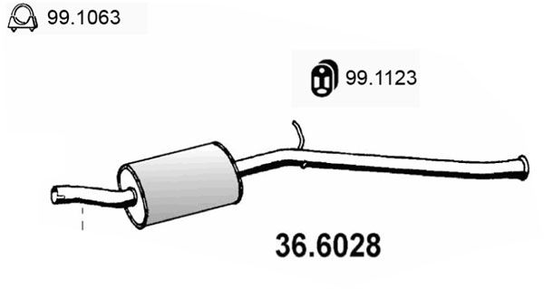 Obrázok Stredný tlmič výfuku ASSO  366028