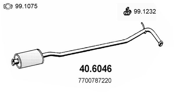 Obrázok Stredný tlmič výfuku ASSO  406046