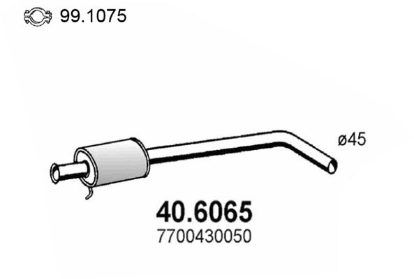 Obrázok Stredný tlmič výfuku ASSO  406065
