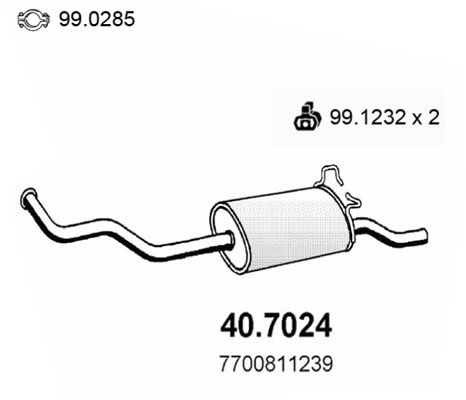 Obrázok Koncový tlmič výfuku ASSO  407024