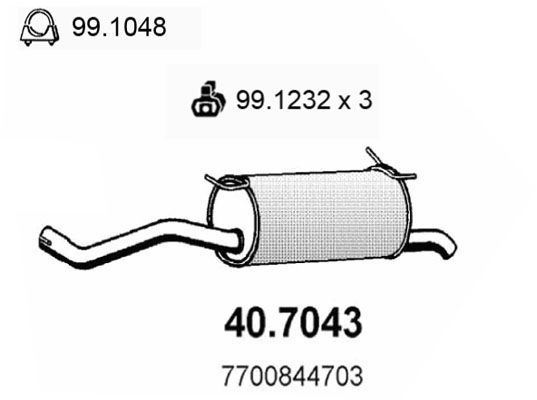 Obrázok Koncový tlmič výfuku ASSO  407043