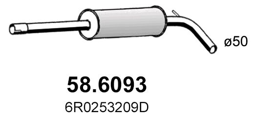 Obrázok Stredný tlmič výfuku ASSO  586093