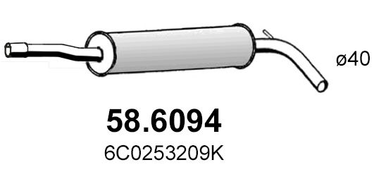 Obrázok Stredný tlmič výfuku ASSO  586094