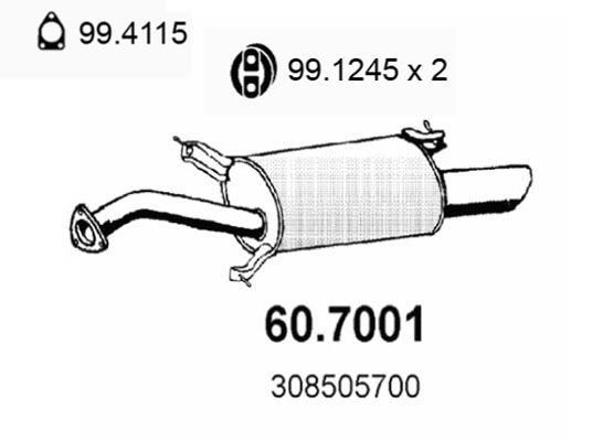 Obrázok Koncový tlmič výfuku ASSO  607001
