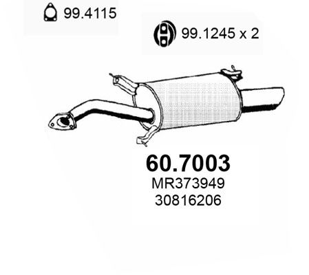 Obrázok Koncový tlmič výfuku ASSO  607003