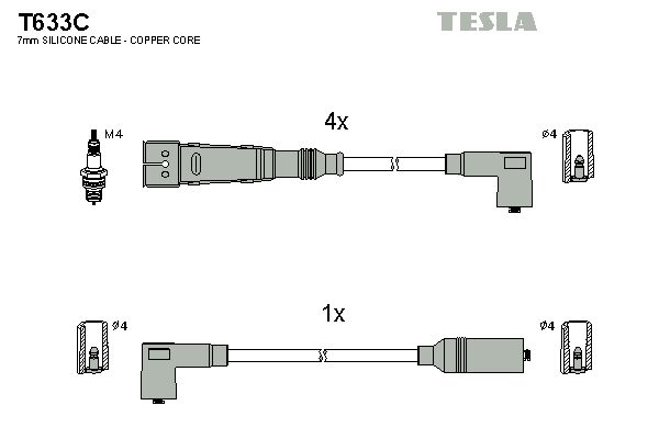 Obrázok Sada zapaľovacích káblov TESLA  T633C