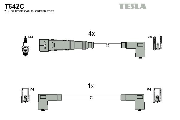 Obrázok Sada zapaľovacích káblov TESLA  T642C