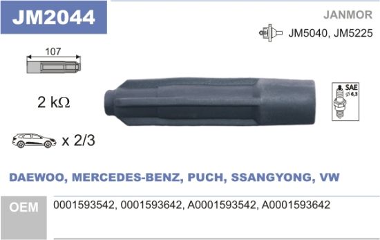 Obrázok Pripájací konektor zapaľovacej cievky JANMOR  JM2044