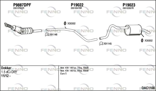 Obrázok Výfukový systém FENNO  DAC1108