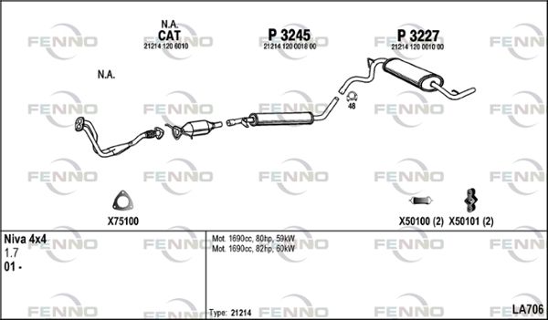 Obrázok Výfukový systém FENNO  LA706