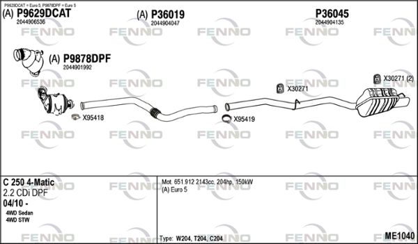Obrázok Výfukový systém FENNO  ME1040
