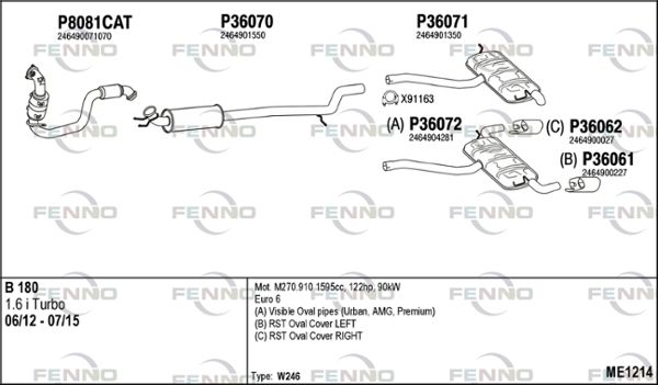 Obrázok Výfukový systém FENNO  ME1214