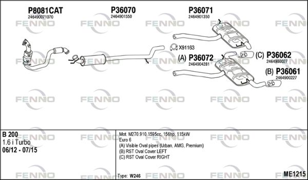 Obrázok Výfukový systém FENNO  ME1215