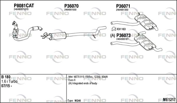 Obrázok Výfukový systém FENNO  ME1217