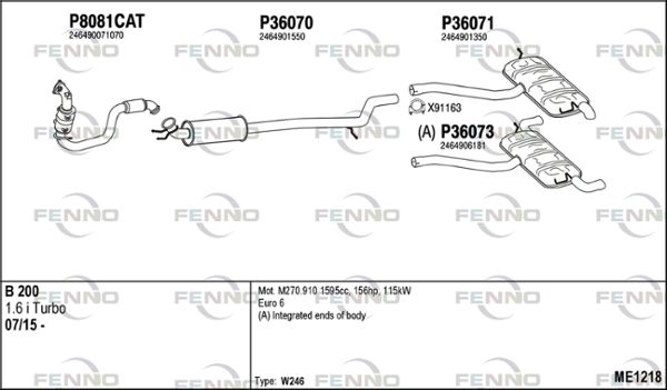 Obrázok Výfukový systém FENNO  ME1218