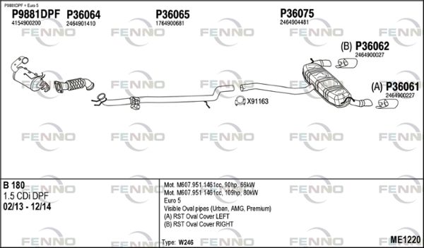 Obrázok Výfukový systém FENNO  ME1220