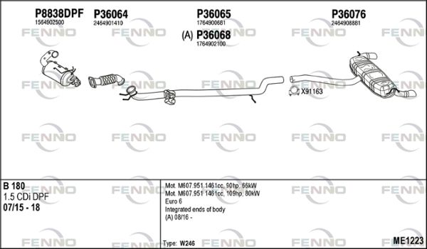 Obrázok Výfukový systém FENNO  ME1223