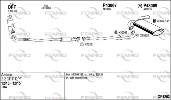 Obrázok Výfukový systém FENNO  OP1202