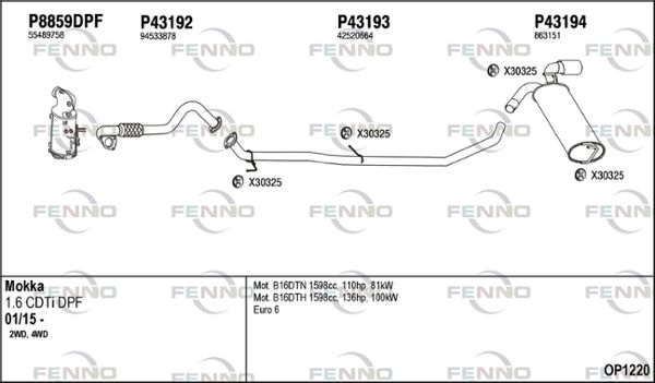 Obrázok Výfukový systém FENNO  OP1220
