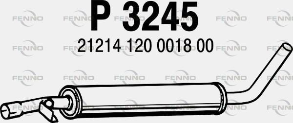 Obrázok Stredný tlmič výfuku FENNO  P3245