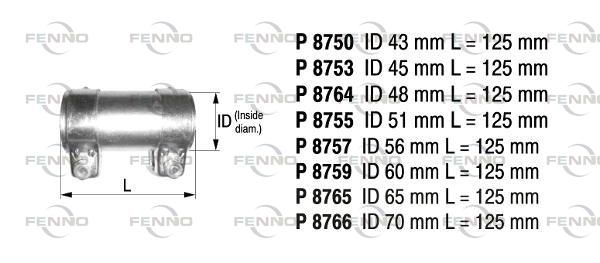 Obrázok Spojka trubiek výfukového systému FENNO  P8750