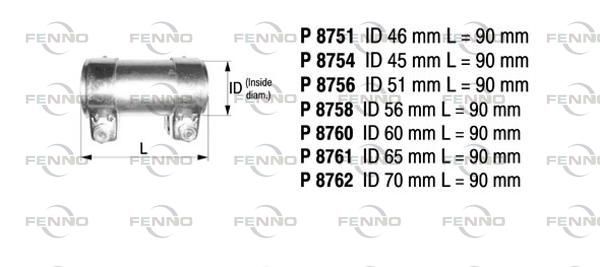 Obrázok Spojka trubiek výfukového systému FENNO  P8761
