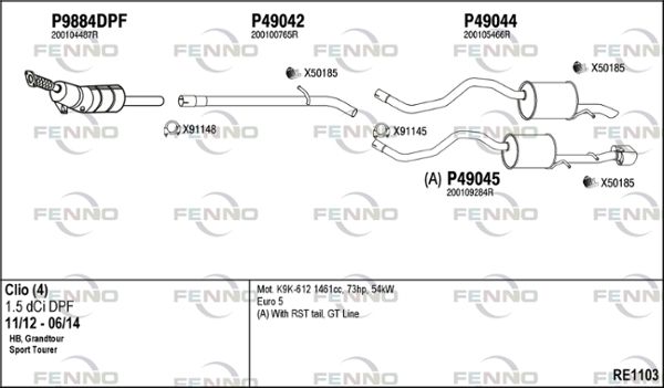 Obrázok Výfukový systém FENNO  RE1103
