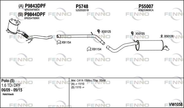 Obrázok Výfukový systém FENNO  VW1058