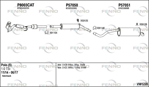 Obrázok Výfukový systém FENNO  VW1228