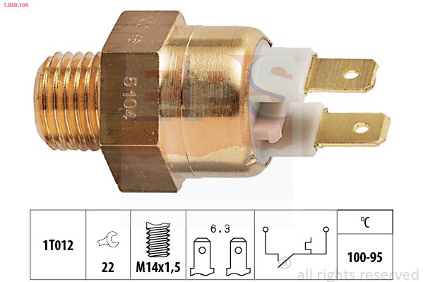 Obrázok Teplotný spínač ventilátora chladenia EPS Made in Italy - OE Equivalent 1850104