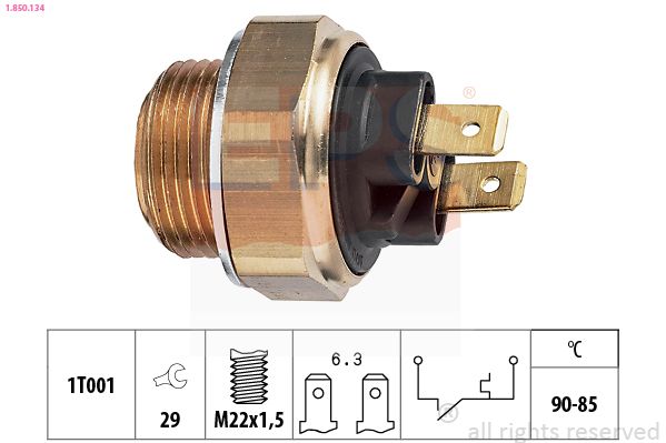 Obrázok Teplotný spínač ventilátora chladenia EPS Made in Italy - OE Equivalent 1850134