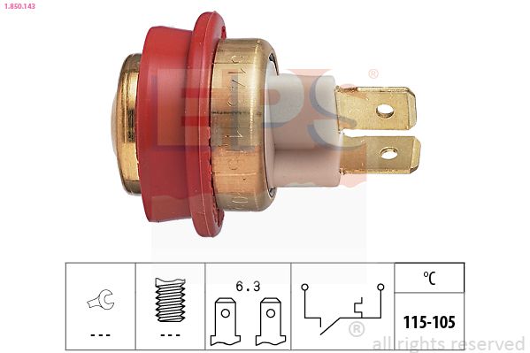 Obrázok Teplotný spínač ventilátora chladenia EPS Made in Italy - OE Equivalent 1850143