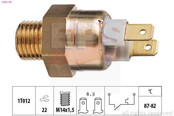 Obrázok Teplotný spínač ventilátora chladenia EPS Made in Italy - OE Equivalent 1850146