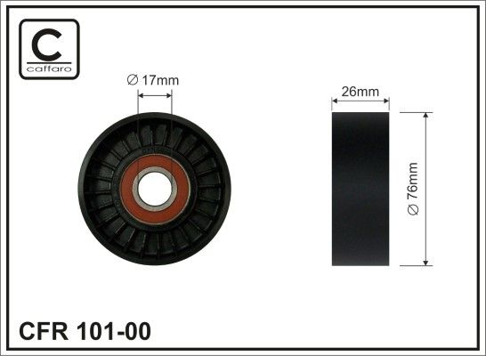 Obrázok Vratná/vodiaca kladka rebrovaného klinového remeňa CAFFARO  10100