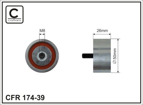Obrázok Vratná/vodiaca kladka rebrovaného klinového remeňa CAFFARO  17439