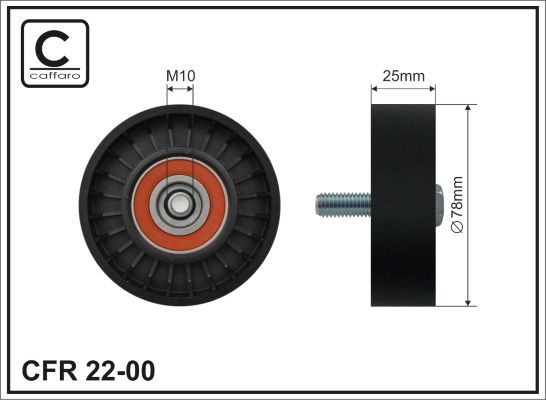 Obrázok Vratná/vodiaca kladka rebrovaného klinového remeňa CAFFARO  2200