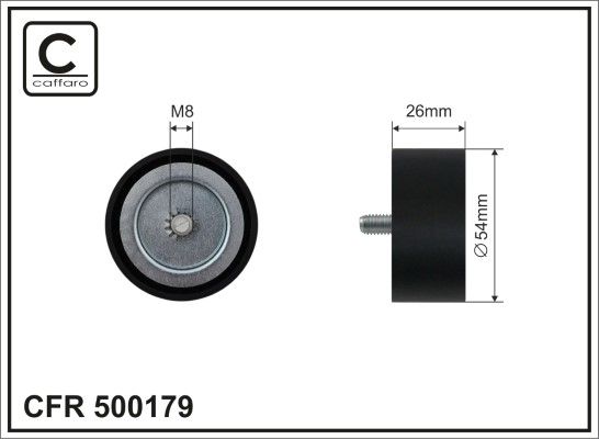 Obrázok Vratná/vodiaca kladka rebrovaného klinového remeňa CAFFARO  500179